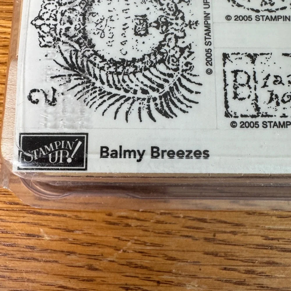 Stampin Up Balmy Breezes Wood Mount Rubber‎ Stamp Set of 7 Tropical Palm Trees